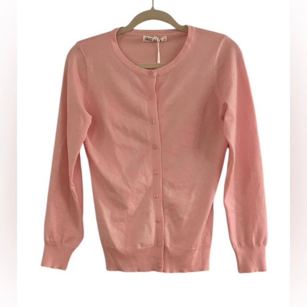 Grace Karin Cardigan Sweater Pink Size Small New with Tags
